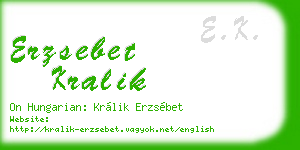 erzsebet kralik business card